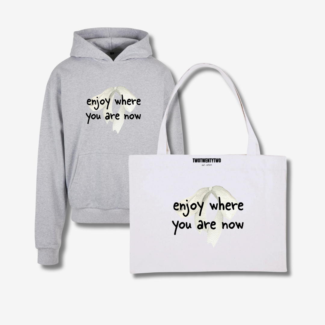 HERE & NOW hoodie & shopping bag bundle