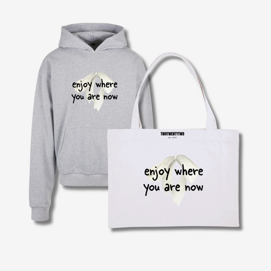 HERE & NOW hoodie & shopping bag bundle